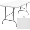 Folding Table 6ft Portable Heavy Duty Plastic Fold-in-Half Utility Foldable Table Plastic Dining Indoor Outdoor for Camping, Picnic and Party, White