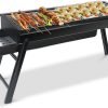 BBQ Grill, Foldable and Portable Stainless Steel BBQ, Charcoal Grill with Stand and Drawer Type Ash Accumulator, for Outdoor Picnic Garden Terrace Camping Trip