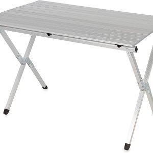 Aluminum Roll-Up Campsite Table with Carrying Bag - Ideal for Tailgating, Camping, The Beach, Parties and More - Lightweight Design and Rust Resistant (51896)