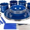 24-Piece Enamel Camping Tableware Set