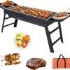 Charcoal grill foldable Outdoor smokeless foldable barbecue grill Portable grill Camping grill Cold rolled steel Suitable for 3-5 people With portable package 32×9×13in（L×W×H）