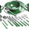 24-Piece Enamel Camping Tableware Set