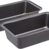 Rectangular Baking Bread Loaf Pan, 9.5 x 5 Inch, Set of 2, Gray